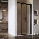 Dušo durys Ravak  ASDP3-90 198 cm. Juodu profiliu ir skaidriu stiklu 