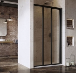 Durys dušo Ravak ASDP3-110 198 cm. Juodu profiliu ir grape stiklu 