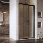 Dušo durys Ravak ASDP3-120 198 cm. Juodu profiliu ir skaidriu stiklu 