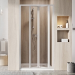 Durys dušo Ravak  SDZ3-100 195 cm. baltu profiliu ir skaidriu stiklu 