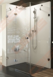 Varstomos dušo durys RAVAK BRILLIANT BSDPS-100/100 R su chromuotom detalėm ir skaidriu stiklu 