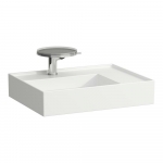 Praustuvas Laufen Kartell, matmenys: 600x460x150mm, platus kraštas dešinėje, su Laufen Clean Coat (LCC) danga, be perlajos, be angos maišytuvui 