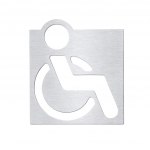 Ženklas „WC neįgaliems“ Hotel, matinio nerūdijančio plieno 