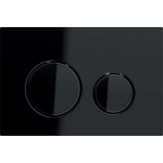 Vandens nuleidimo mygtukas WC Sigma50 Round, juodas stiklas/juodas chromas 