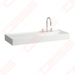 Praustuvas LAUFEN Kartell 120x46, su plačiu kraštu kairėje, su paslėptu nuotaku, su Laufen Clean Coat (LCC) danga 