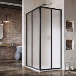 Durys dušo Ravak SRV2-75 195 cm. Juodos spalvos profiliu ir grape stiklu 
