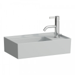 Praustuvas Kartell by Laufen, matmenys: 460x280x150mm, be perlajos, anga maišytuvui dešinėje, spalva - pilka matinė 