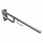 Atrama atlenkiama Bemeta 760 mm nerūdijančio plieno, matinė, su WC popieriaus laikikliu ir tvirtinimo apdaila 