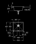 Plautuvė Grohe K700U 60C 533x457 universali, grafito spalva 