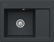 Plautuvė Villeroy&Boch Subway 45 Compact kairė, pure black, skylės 