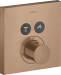 Dalis dekoratyvinė termostatinė 2 taškams Square su juodais mygtukais, spalvota 