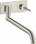 Plautuvės maišytuvas Hansgrohe AxUno2 iš sienos, nerūdijančio plieno 