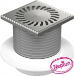 Trapas d50 Neptun(sausas) plastikinis rėmelis SUN grotelės Vertikalus pajungimas 12,5x12,5cm 