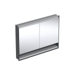 Geberit One veidrodinė spintelė 120x90x15 cm, įmontuojama į sieną su apšvietimu, juoda matinė 