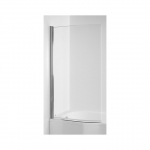 Sienelė vonios Jika Cubito, matmenys: 800x1500mm, lenkta, sidabras/skaidrus stiklas, kairinė/dešininė 