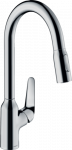 Plautuvės maišytuvas Hansgrohe Focus M42 220 su ištraukiama žarna 