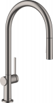Maišytuvas plautuvei Talis M54 210 2jet,ištraukiama žarna, brushed black chrome 