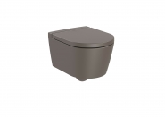Pakabinamas unitazas Roca Inspira Round Compact Rimless (be dangčio), spalva Coffee 
