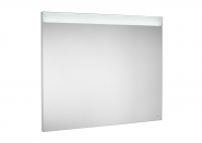 Veidrodis Roca Prisma Comfort, matmenys: 1000x35x800mm, su LED šviestuvu viršuje ir fonine šviesa apačioje, su apsauga nuo rasojimo 