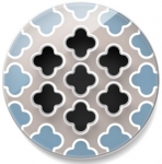 Grotelės CROSS CIRCLE glass blue-grey 160x160mm 