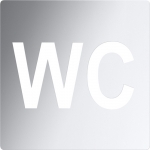 Piktograma "WC",  blizgus nerūdijantis plienas 