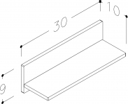 Lentyna 30 cm HPL pilkas mėnulis 