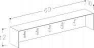 Pakaba 60cm, natūralus ąžuolas/juoda 