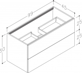 Apatinė spintelė Kamė Gama 100 cm, balta blizgi 