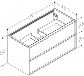 Spintelė apatinė Home 100cm rudo ąžuolo faneruotė 