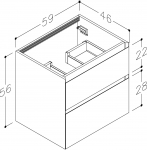 Spintelė apatinė Loft 60 cm kašmyras 