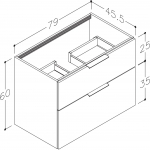 Spintelė apatinė Big 80 cm tabako spalva 