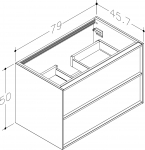 Spintelė apatinė HOME 80cm, natūralaus ąžuolo faneruotė 