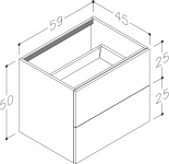 Apatinė spintelė Kamė  Gama 60cm šviesus ąžuolas, stalviršiui 