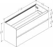 Spintelė apatinė stalviršiui Loft 120cm žalia 