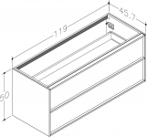 Spintelė apatinė HOME 120cm, ruda ąžuolo faneruotė, stalviršiui 