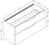 Spintelė apatinė Big 120 cm balta matinė spalva 