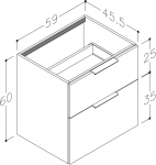 Spintelė apatinė BIG 60cm betonas, stalviršiui 