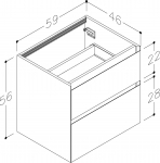 Spintelė apatinė Loft 60cm balta matinė stalviršiui 