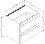 Apatinė spintelė Kamė terra 60cm juoda matinė stalviršiui 