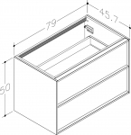 Spintelė apatinė Home 80cm natūralaus ąžuolo faneruotė, stalviršiui 