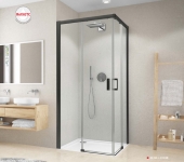 Durys dušo Roth CI C2R/900, juodu profiliu ir skaidriu stiklu 