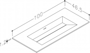 Praustuvas Corian 100cm be skylės maišytuvui 