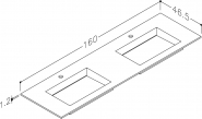 Praustuvas Corian 160cm dvigubas 