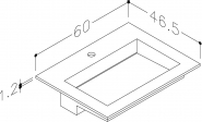 Praustuvas 60cm, Corian baltas matinis 