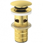 Vožtuvas dugno Ideal Standard, click-clack, su persipylimu, spalva - Brushed Gold 