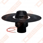 Įlaja DN110 su bituminiu flanšu ir integruotu el. šildymo kabeliu (10-30W, 220V) 
