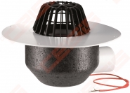 Įlaja horizontali DN75 su PVC flanšu ir integruotu el. šildymo kabeliu (10-30W, 220V) 