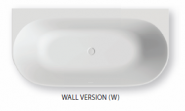 Vonia Marin balta 169x75x63cm glaudžiama prie sienos poliruota 
