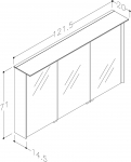 Spintelė viedrodinė Loft 120cm linas LED 