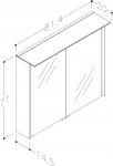 Spintelė veidrodinė Loft 80cm tamsiai pilka LED 